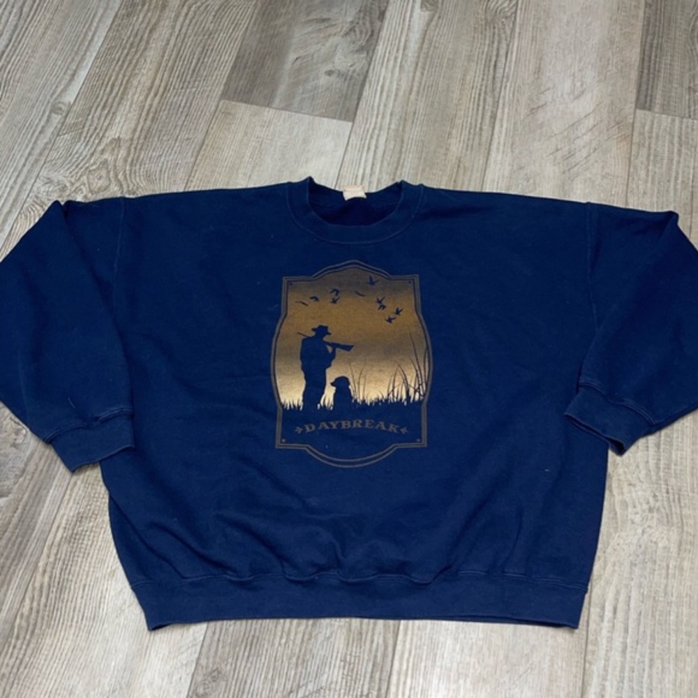 Vintage George Daybreak Outdoors Duck Hunting Dog Mens Crewneck Sweatshirt XXL